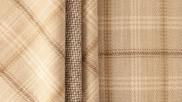 Linen Twill Hutton Plaid Soft Brown EERUG61749 | 70% OFF