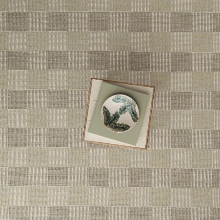 ECloth Geo Weave Squares Storm Grey & Aloe Styled 12