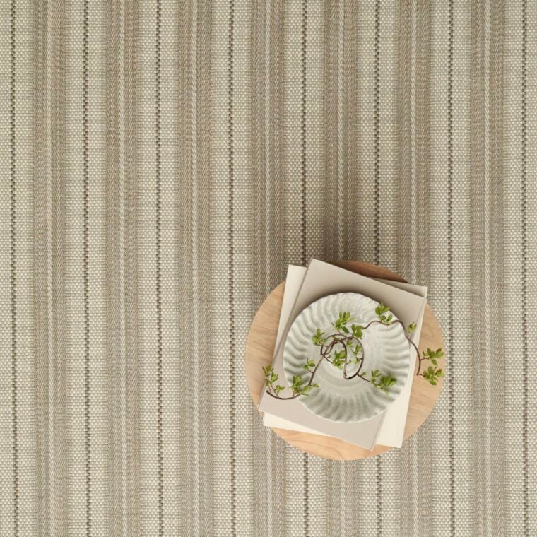 Teff Twill Basket Stripe Pewter, Powder Blue Quick Ship Styled 75