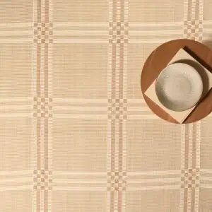 Huck Grid Sand Strie, Cream Strie, Golden Tan EERUG1000608 | 70% OFF