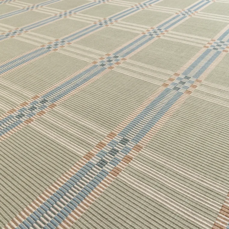 Belden Huck Grid Celadon, Blue, Umber 7276