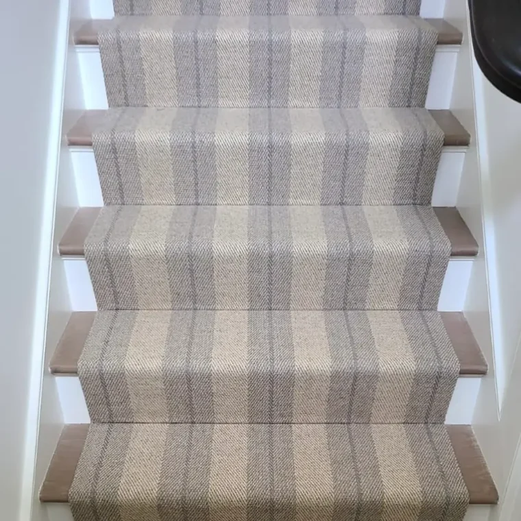 Teff Linen Twill Odell Stripe Quick Ship Stair Runner