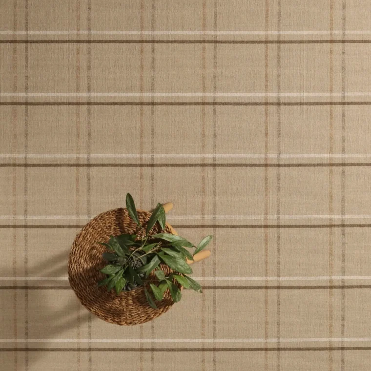 ECloth Dartford Plaid Tan, Cinnamon Styled Square