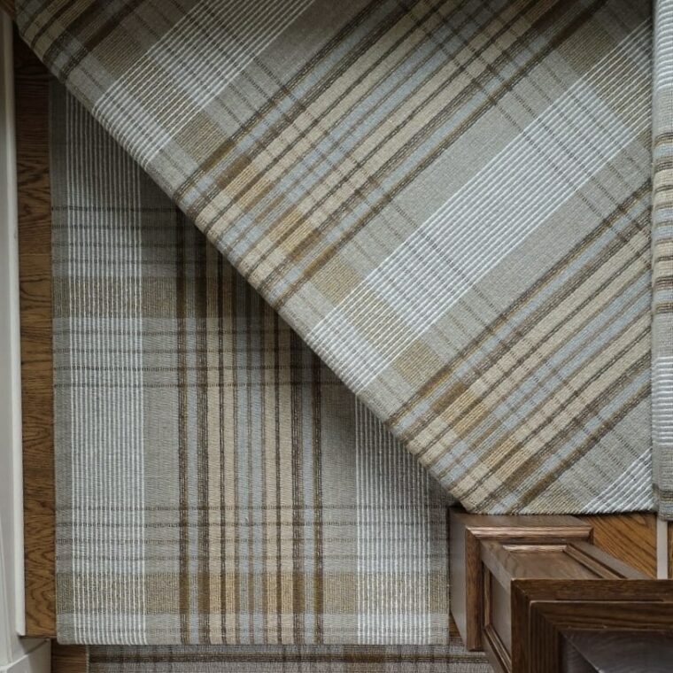 ECloth Laredo Plaid Flatweave Stair Runner Landing Detail - Brady Design 4