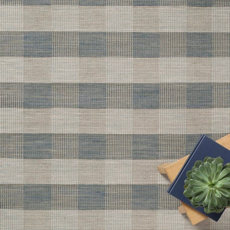 ECloth_Geo Weave Squares - Teal Blue Frost Full Rug 4