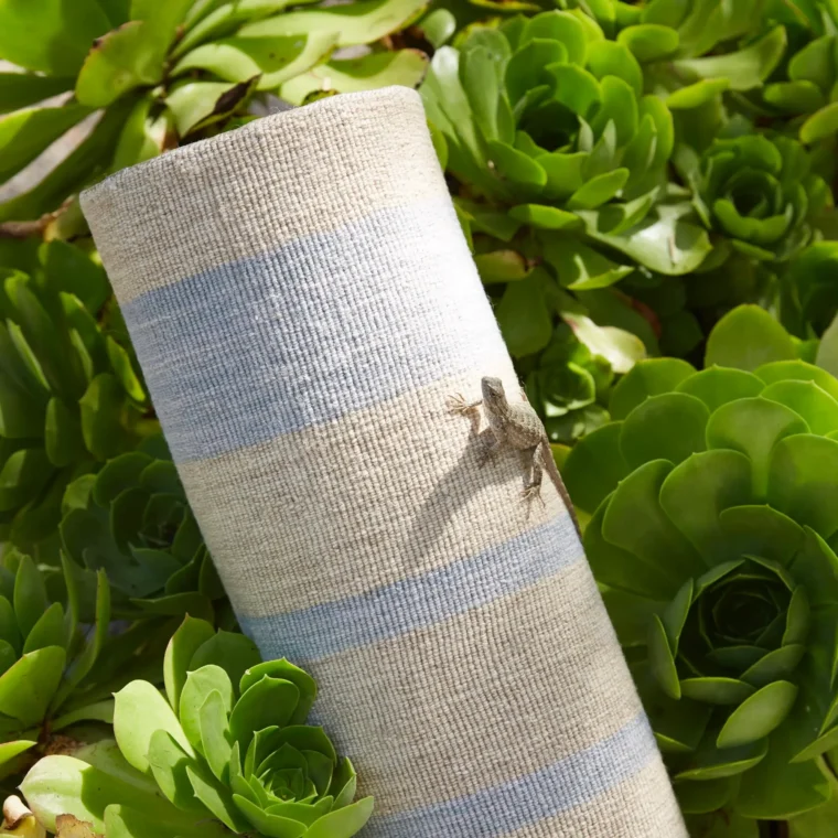 ECloth_Seville Stripe Flatweave_Blue Lizzard