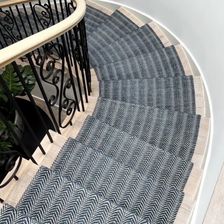 Teff Arches Stair Runner Ink Blue