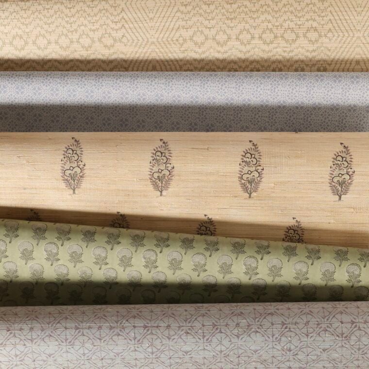 WALLPAPER Lytton, Badhu, Catherine Darby, Baran, Cooley's Grid (Blues, Greens and Tans) 2