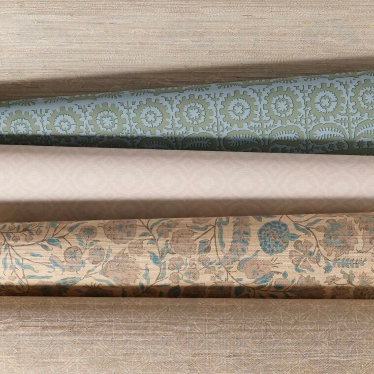 WALLPAPER Lytton,Sanchi, Cormandal, Overshot, Luam (Blues and Tans) 1