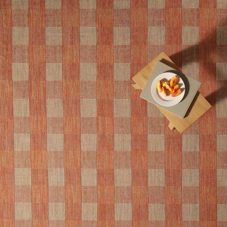 ECLOTH Geo Weave Squares Sunset & Lichen Styled Cropped