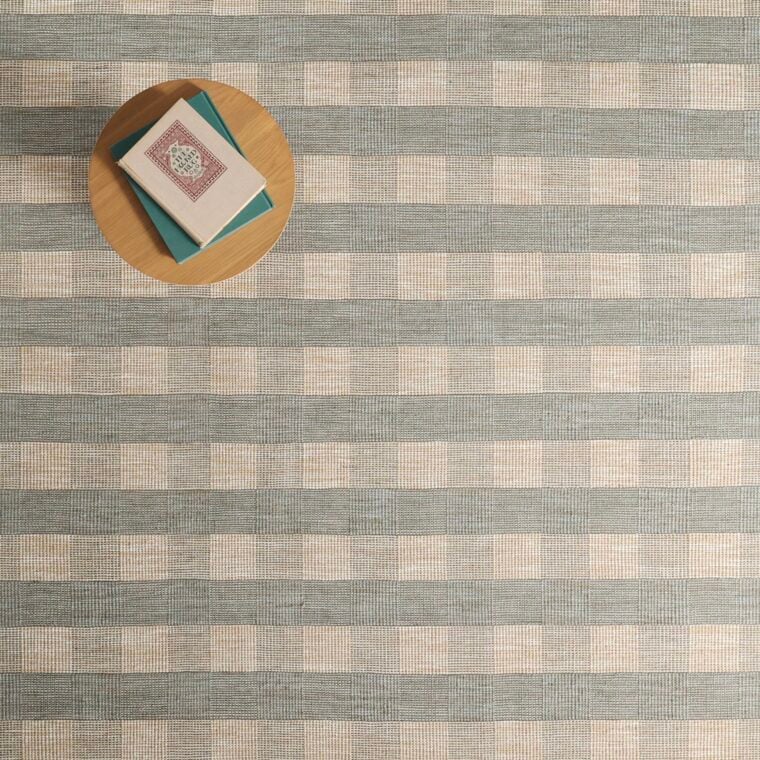 ECloth Geo Weave Squares Blue, Beige Styled 10 Cropped