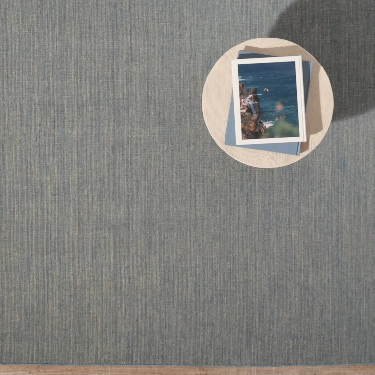 ECloth Rustic Strie Flatweave with Jute Fjord Blue Styled 293