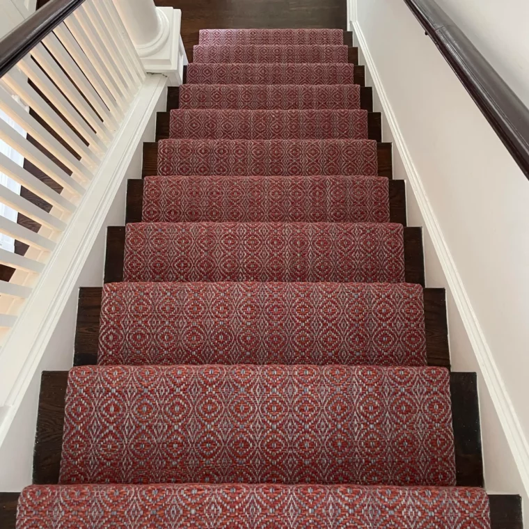 Teff Overshot Indigo, Rusty Red Quick Ship Stair Runner 12