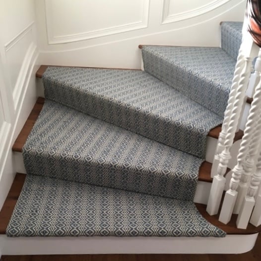 Sale Rug Collection | Teff Overshot Blue Strie, Cream
