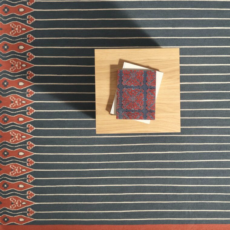 ECloth Antibes Indigo, Red Complex Dhurrie Styled 143