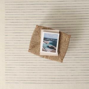 Fading Stripe Frame Cream, Blue EERUG1001197 | 50% OFF