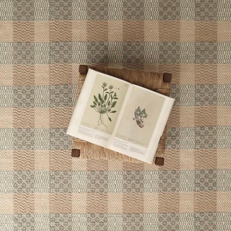 MS Ermitage Checks Blush, Blue Grey Styled 3