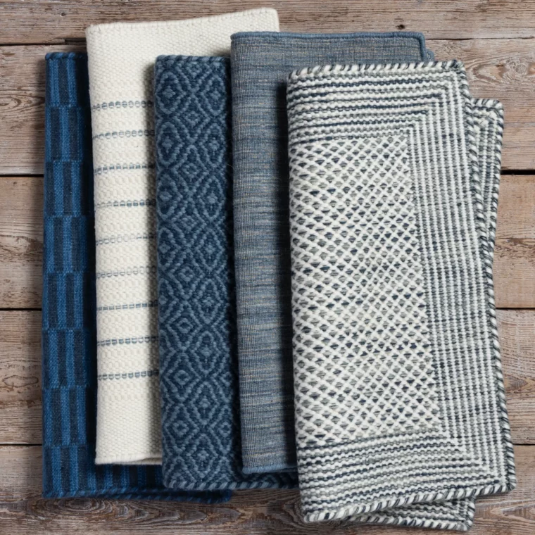 ECloth Styled Indigo - Dhurrie Post, Fading Stripe Frame, Stockel, Rustic Flatweave, Nantucket Grid 4
