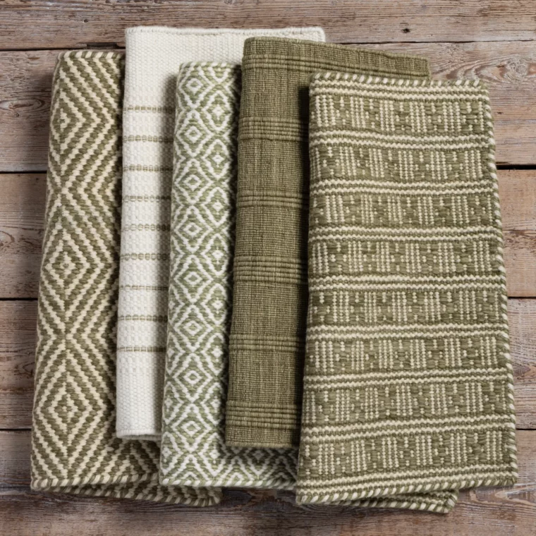 ECloth Styled Olive - Split Diamond, Fading Stripe Frame, Stockel, Flatweave with Ribs, Tapestry 3