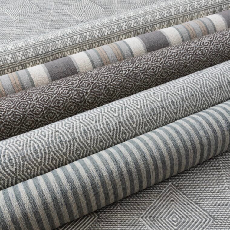 QS Styled Blue Grey - Tapestry, Vineyard Stripe, Volland, Chara Diamond, Space Dyed Stripe, Large Diamond 17