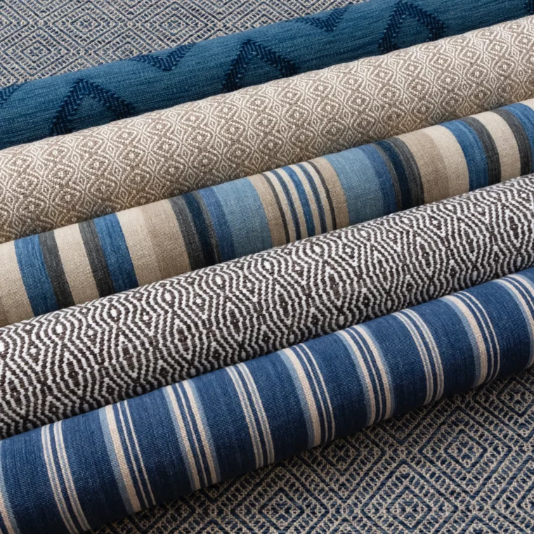 QS Styled Navy - Marion Stripe, Chara Diamond, Nomad Stripe, Overshot, Floating Checks, Somerville Trellis 27