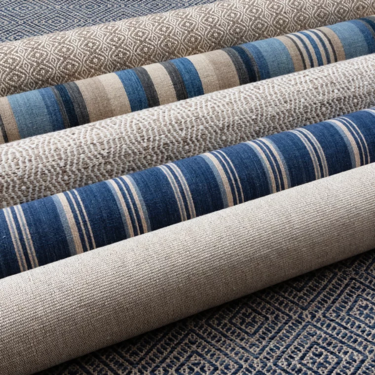 QS Styled Navy - Nomadic, Marion Stripe, Chara Diamond, Nomad Stripe, Overshot, Somerville Trellis 1