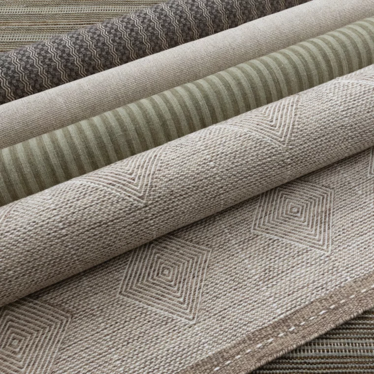 QS Styled Olive - Dogwood Blossom, Nomadic, Space Dyed Stripe, Large Diamond, Rag Rug