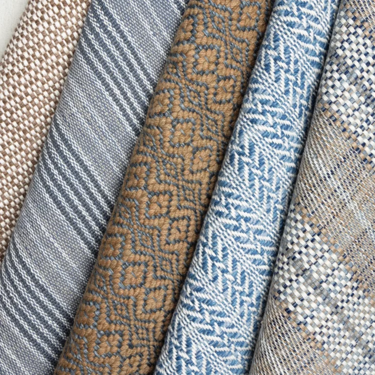 Teff QS Blue & Brown - Basket Weave, Canvas Stripe, Overshot, Piro Weave, Twill Basket Stripe Styled 4