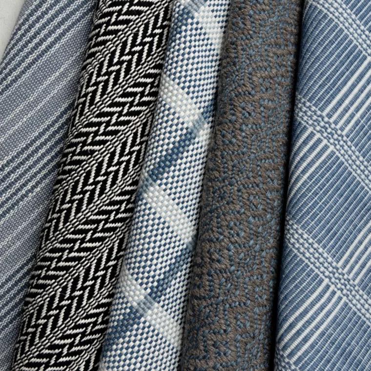 Teff QS Blue & Grey - Canvas Stripe, Piro Weave, Hankie Plaid, Overshot, Gardin Grid Styled11