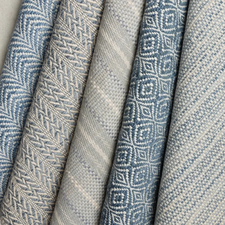 Teff QS Blues - Arches, Piro Weave, Twill Basket Stripe, Overshot, Basket Weave Styled 2