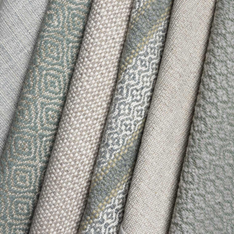 Teff QS Teal & Natural - Nomadic, Volland, Basket Weave, Ulla with Pinstripes, Lace Styled5