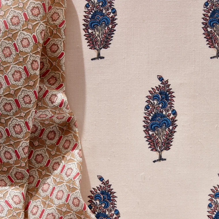 Fabric Patern Lanterns 100% LinenFabric Patern Catherine Darby 100% Linen