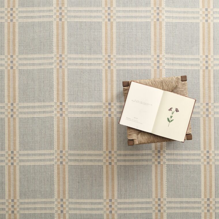 MS Huck Grid Blue Strie, Limestone Styled 2