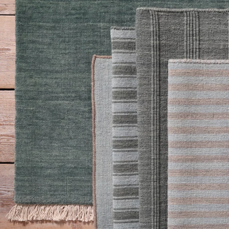 ECloth Colorstory Dark Forest - Velvet, Contrast Whipstitch, Cottage Stripe, Flatweave with Ribs, Space Dyed Stripe