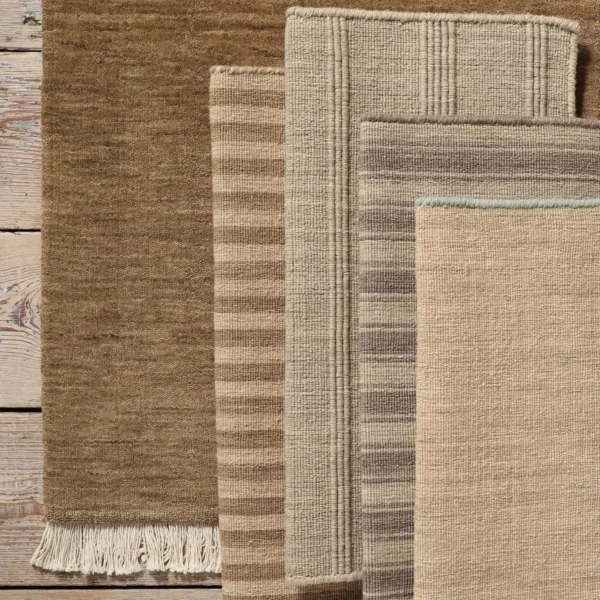 Sale Rug Collection | Cottage Stripe Flatweave Flax & Stone