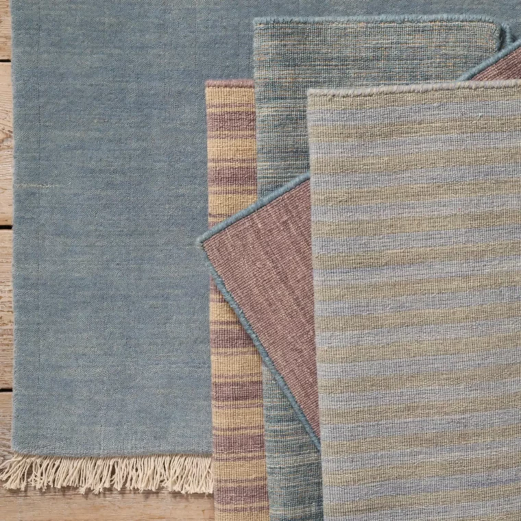 ECloth Colorstory Raspberry - Velvet, Cottage Stripe, Rustic, Contrast Whipstitch, Space Dyed Stripe