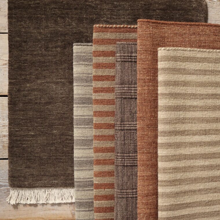 ECloth Colorstory Terracotta - Velvet, Space Dyed Stripe, With Ribs, Rustic 3