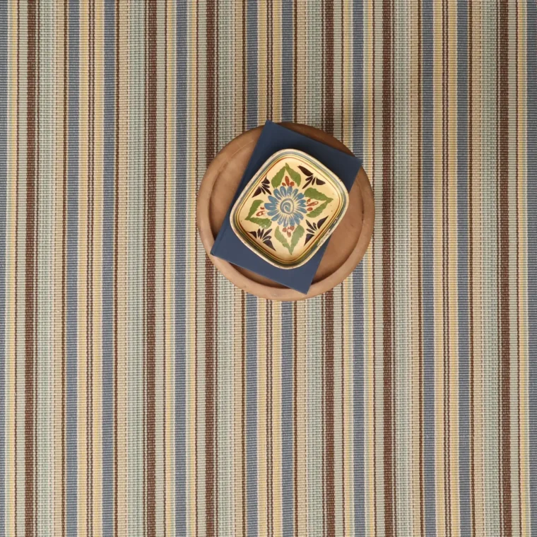 Cotton Chase Stripe - Blue, Chocolate Styled