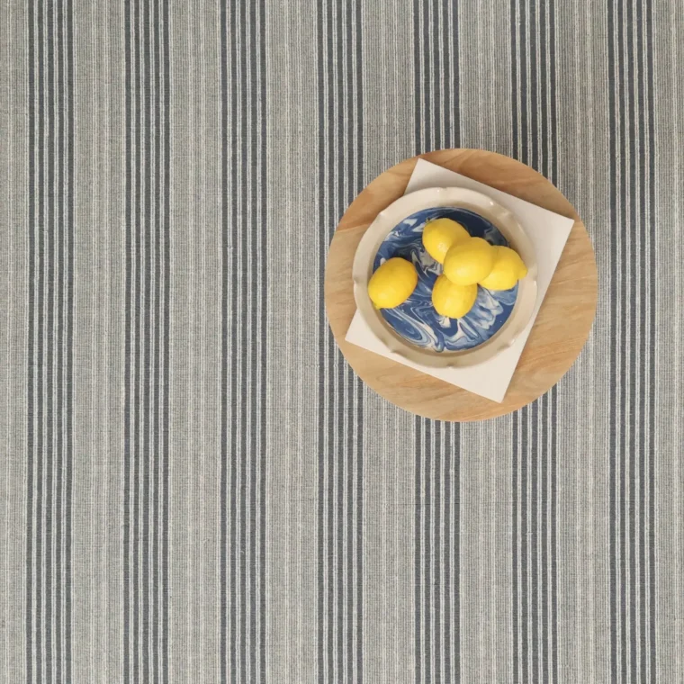 ECloth Canvas Stripe Flatweave Harbor Blue, Cream Quick Ship Styled 4