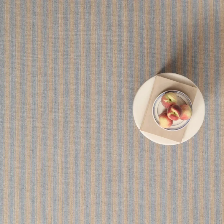 ECloth Cottage Stripe Harbor BLue & Straw Quick Ship Styled 14