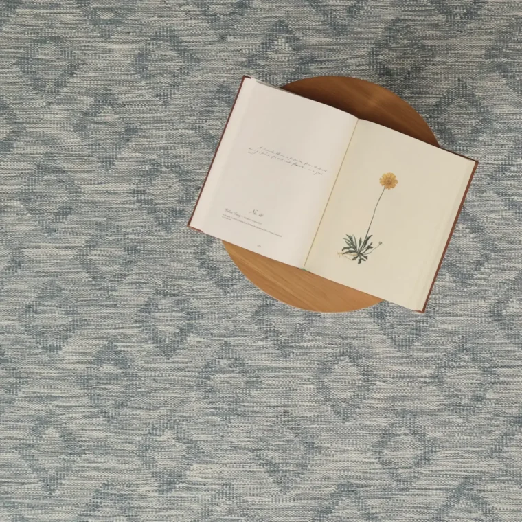 ECloth Floating Checks Lapis, Cream Quick Ship Styled 9