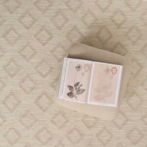 Floating Checks Limestone Cream  EERUG1000969 | 40% OFF