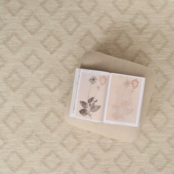Floating Checks Limestone Cream  EERUG1000969 | 40% OFF
