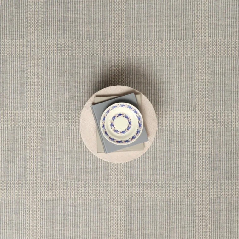 ECloth Nordic Grid Harbor Blue, Natural Quick Ship Styled 32