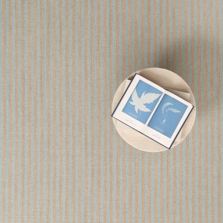 ECloth Space Dyed Stripe Flatweave Lake Como & Straw Quick Ship Styled 22