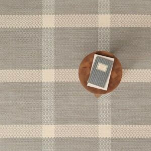 Alma Grid Grey Blue Strie EERUG86169 | 60% OFF