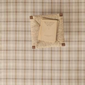 Linen Twill Hutton Plaid Soft Brown EERUG61749 | 70% OFF