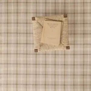 Linen Twill Hutton Plaid Soft Brown EERUG61749 | 70% OFF