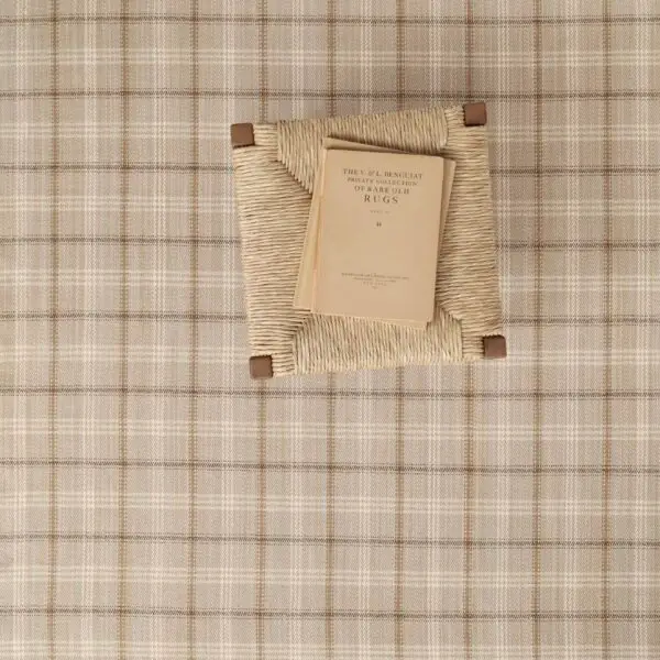 Linen Twill Hutton Plaid Soft Brown EERUG61749 | 70% OFF