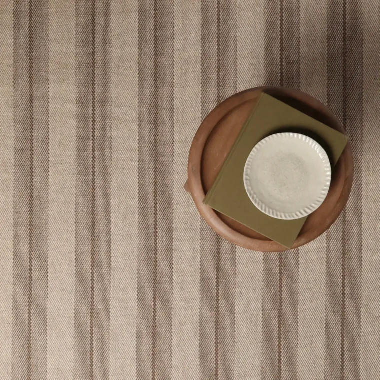 Teff Linen Twill Odell Stripe Bark Styled 8